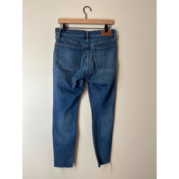 Madewell 9" High Riser Skinny Skinny Crop Jeans Women's 28 Blue Distressed Denim - Picture 6 of 8
